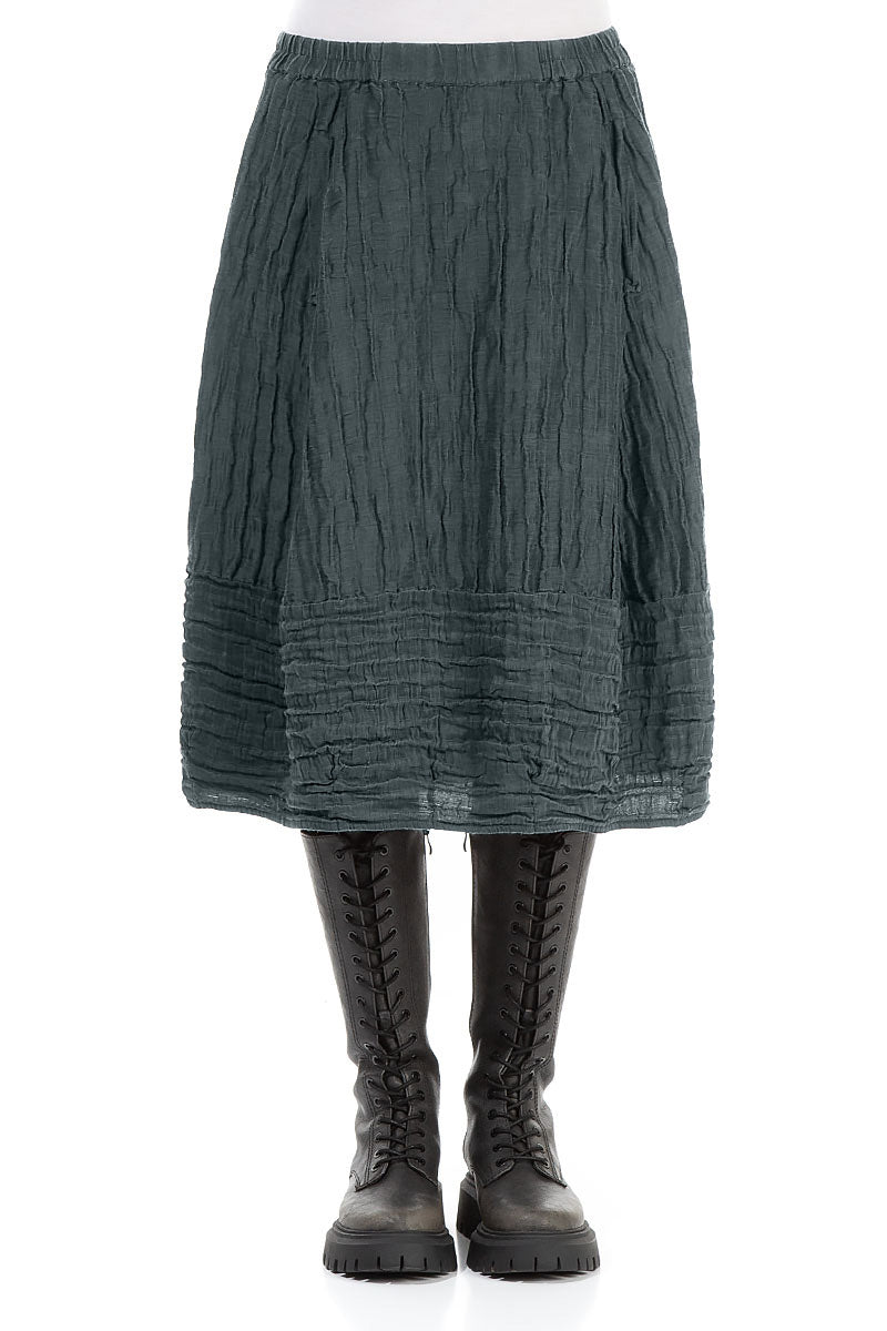 Balloon Slate Crinkled Silk Linen Skirt