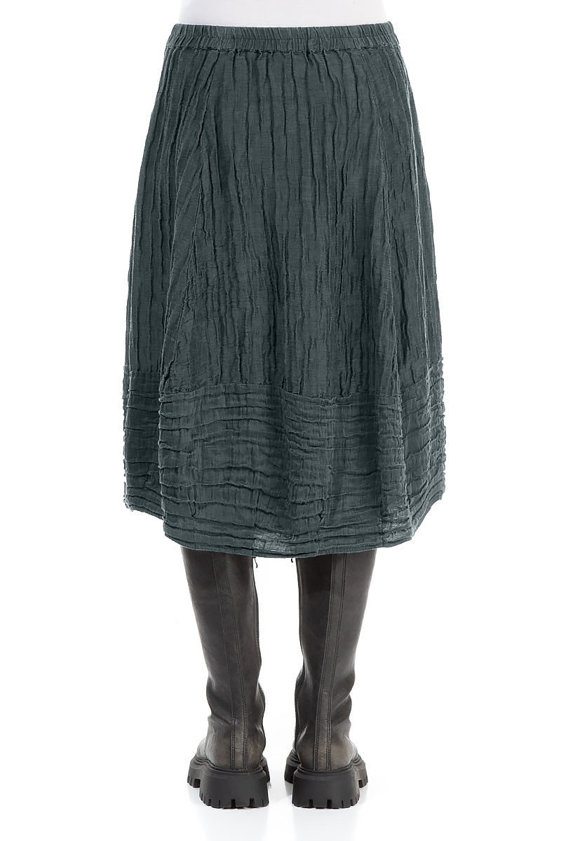 Balloon Slate Crinkled Silk Linen Skirt