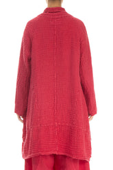 Balloon Textured Raspberry Linen Jacket 2
