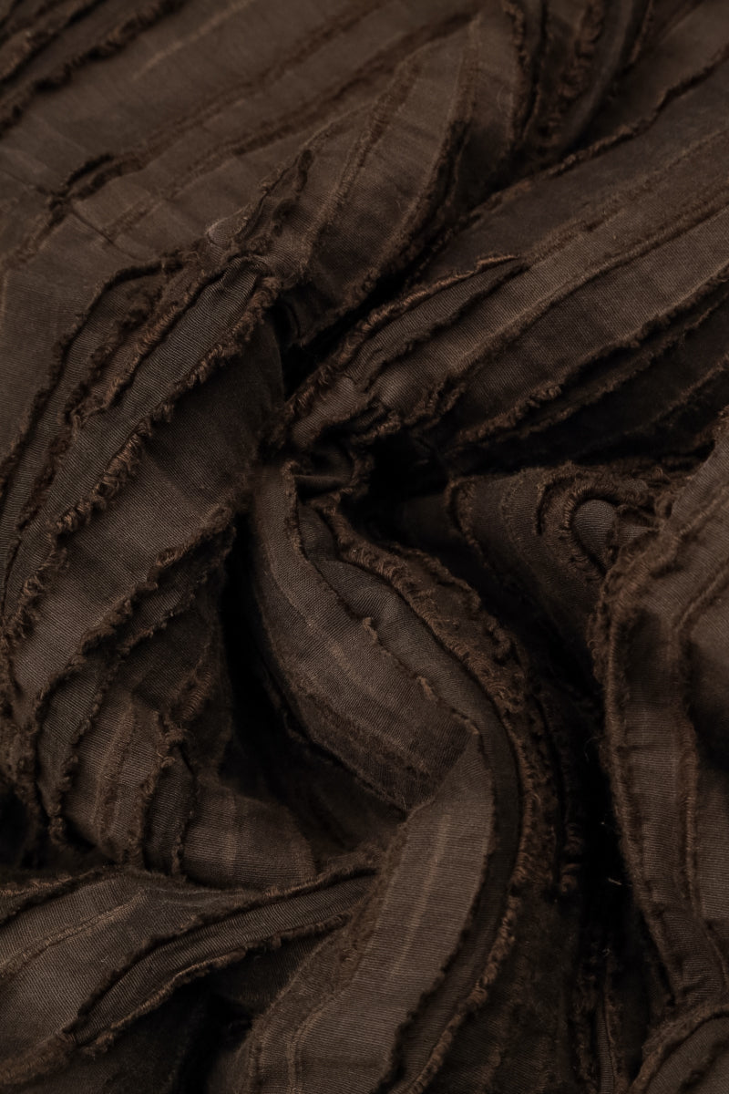 Balloon Truffle Brown Fray Weave Dress