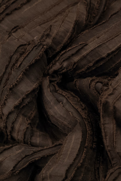 Balloon Truffle Brown Fray Weave Dress