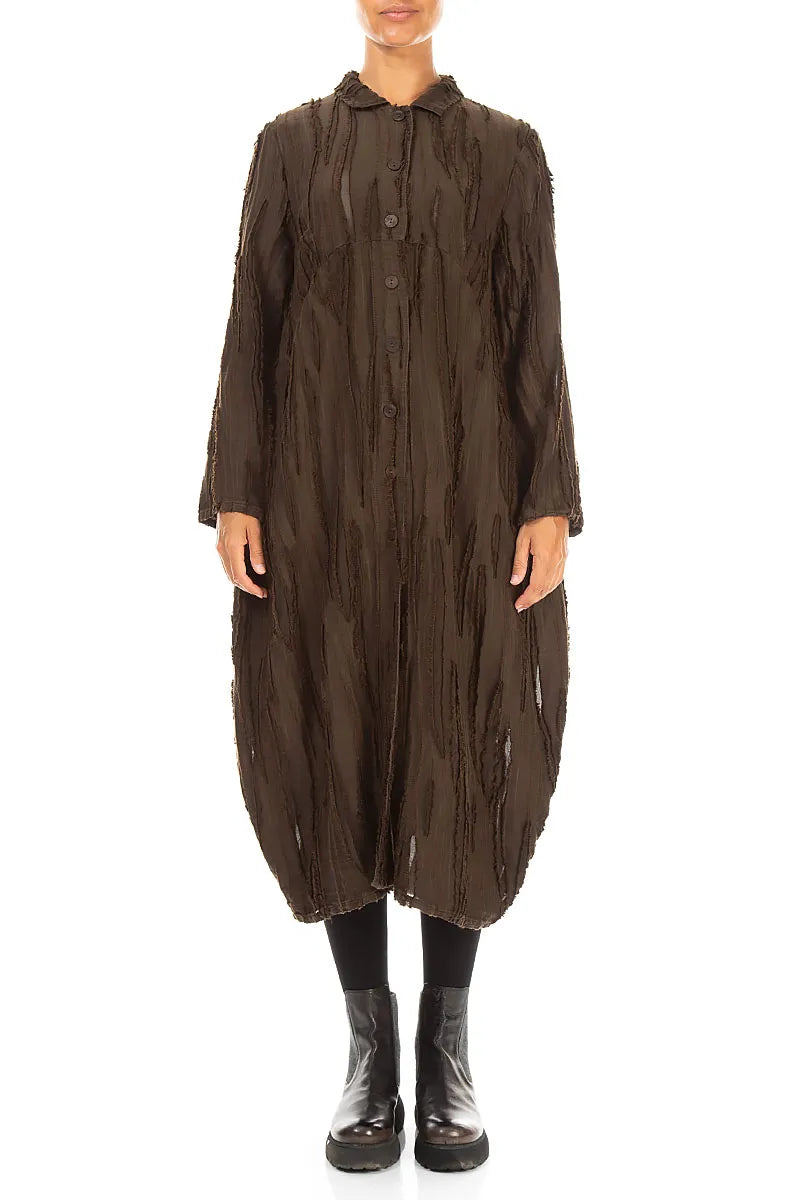Balloon Truffle Brown Fray Weave Jacket