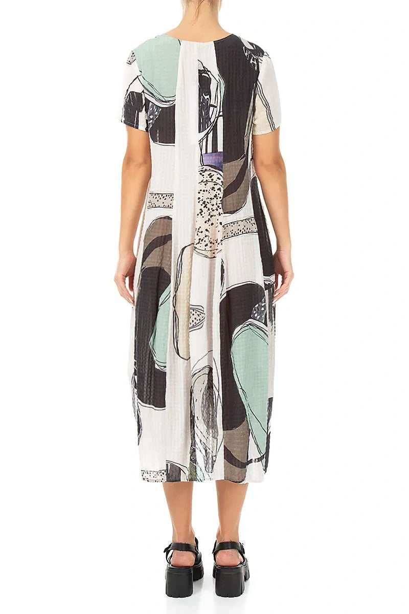 Balloon Tumbled Stone Textured Silk Dress 2