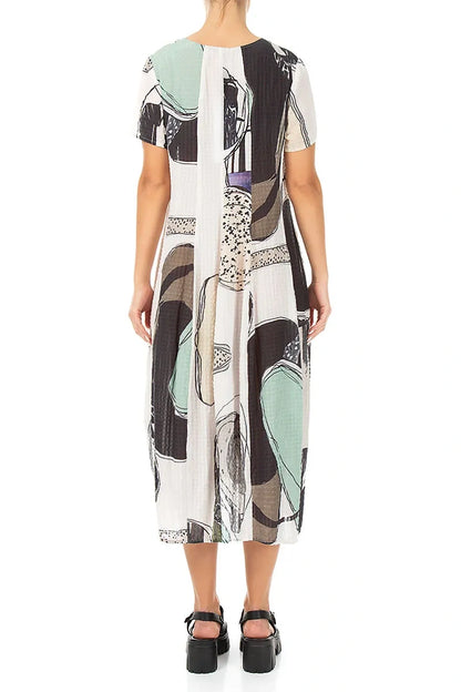 Balloon Tumbled Stone Textured Silk Dress 2