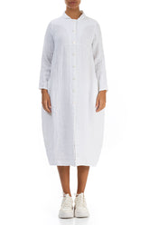 Balloon White Textured Linen Jacket Dress 1
