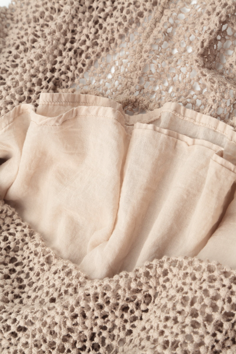 Beige Broderie Cotton Skirt 6