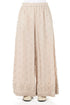 Beige Floral Embroidered Cotton Trousers 1