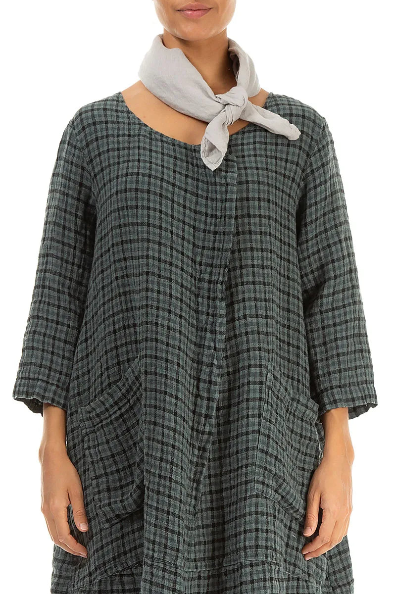 Beigefarbener Leinen-Gaze-Schal