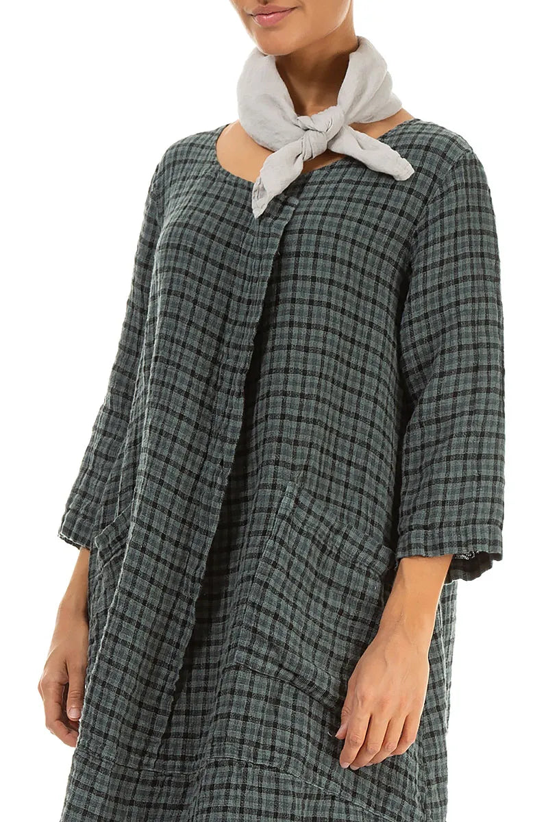 Beigefarbener Leinen-Gaze-Schal