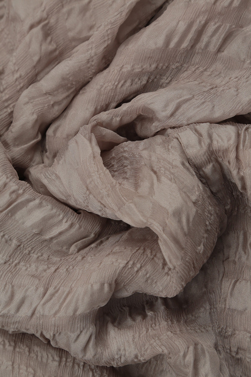 Écharpe en soie texturée beige clair