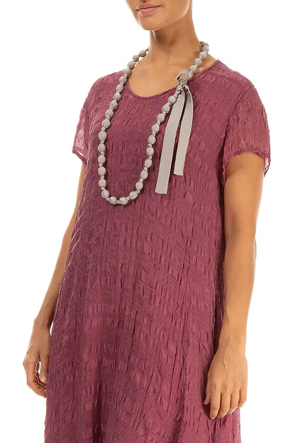 Beige Silk Fine Bead Necklace 3