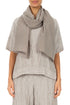 Beige Stripy Silk Viscose Scarf 1