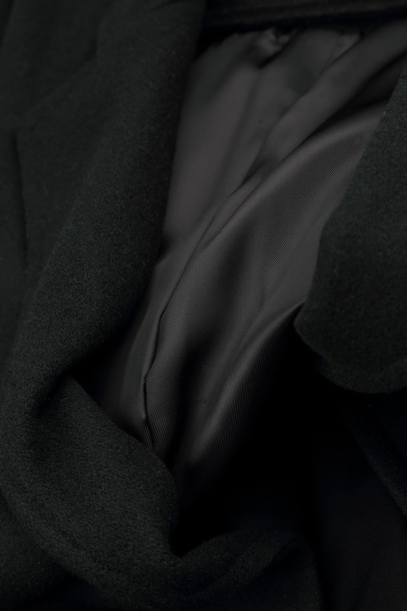 Belted Black Wool Coat 8