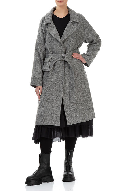 Belted Grey Wool Coat