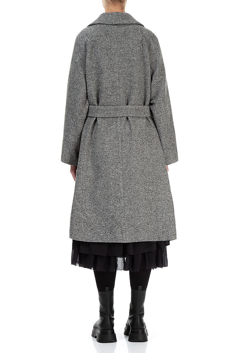 Belted Grey Wool Coat