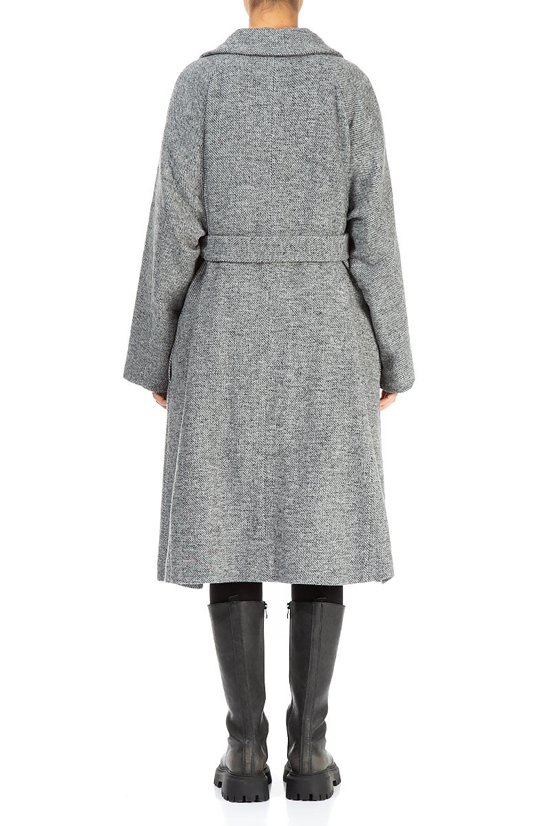 Belted Grey Wool Coat