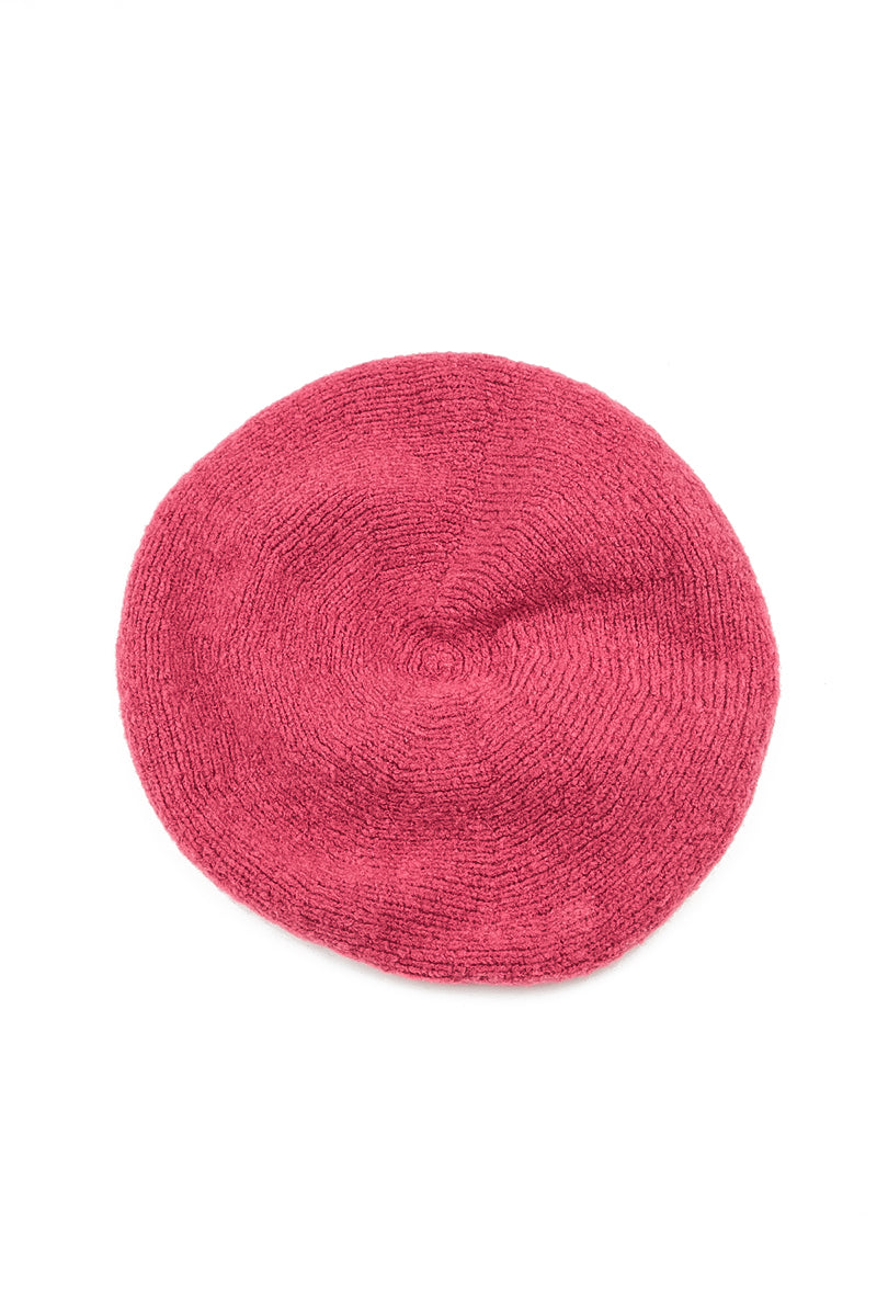 Berry Rose Knitted Wool Beret 5