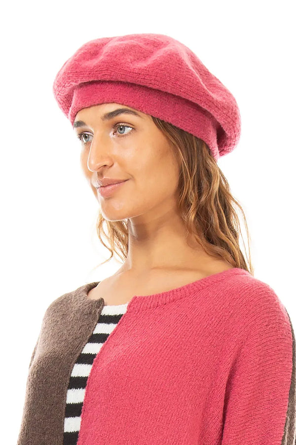 Berry Rose Knitted Wool Beret