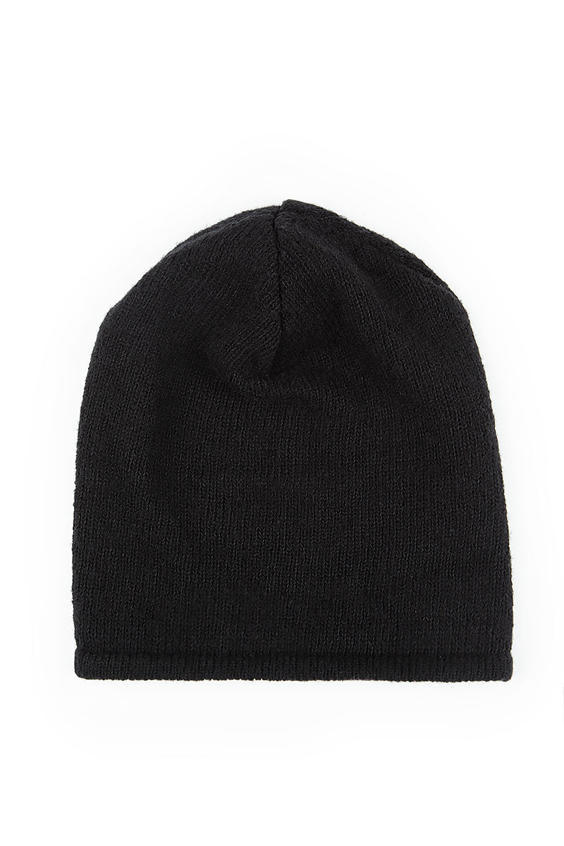 Black Wool Beanie Hat