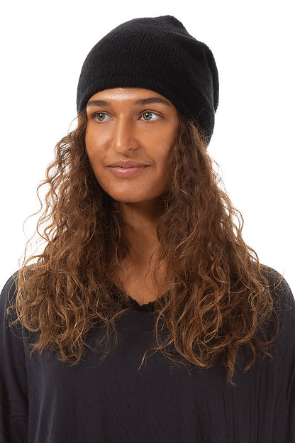 Black Wool Beanie Hat