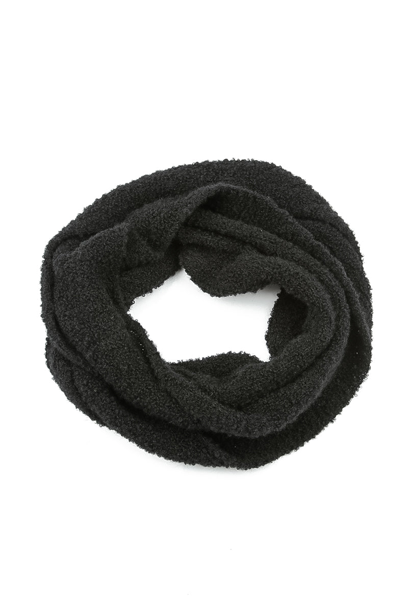 Black Alpaca Wool Infinity Scarf