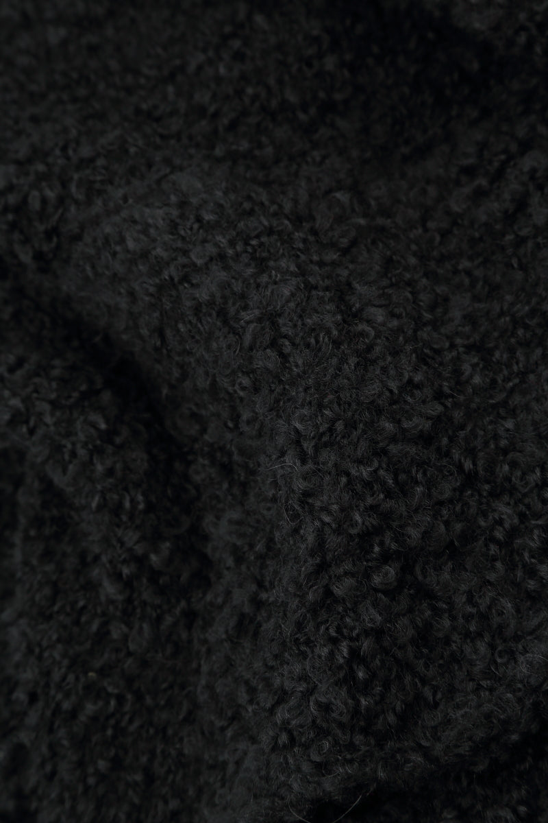 Black Alpaca Wool Infinity Scarf