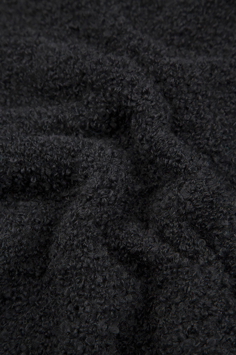 Black Alpaca Wool Infinity Scarf