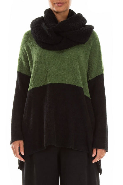Black Alpaca Wool Infinity Scarf