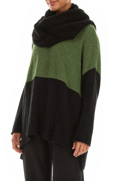 Black Alpaca Wool Infinity Scarf