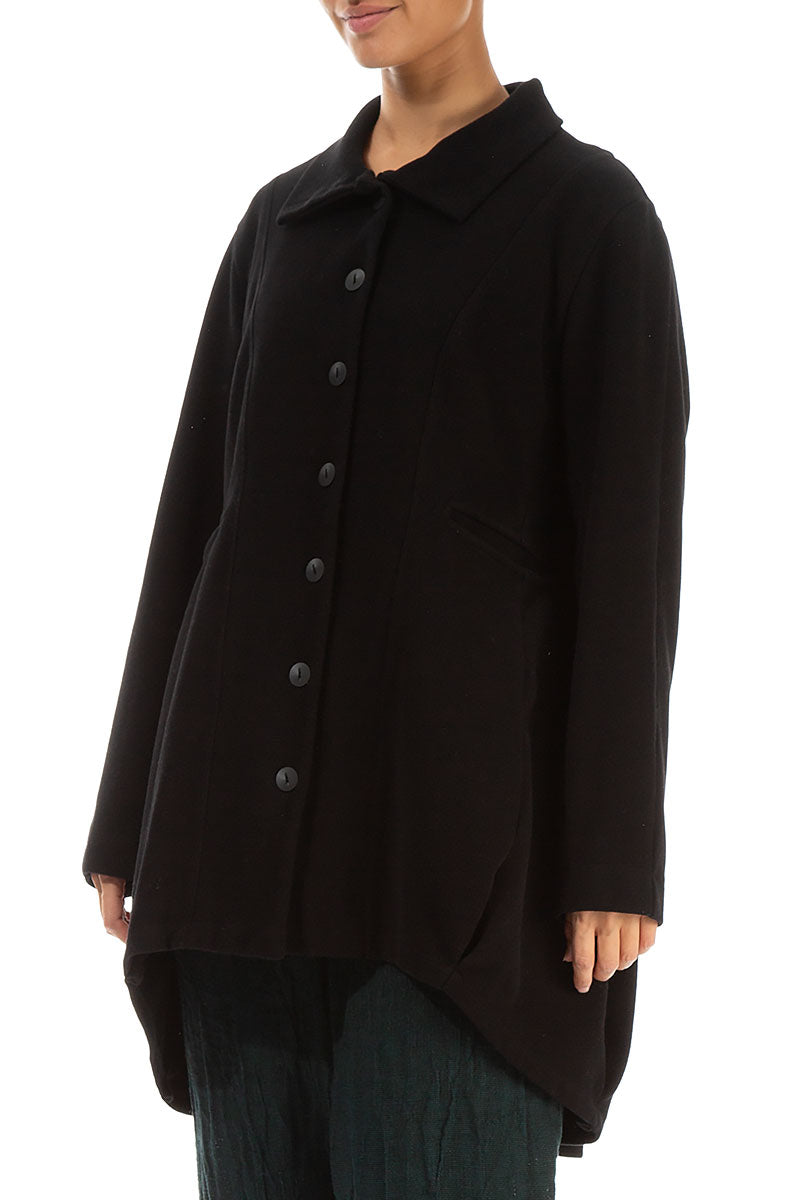 Black Balloon Cotton Jersey Jacket