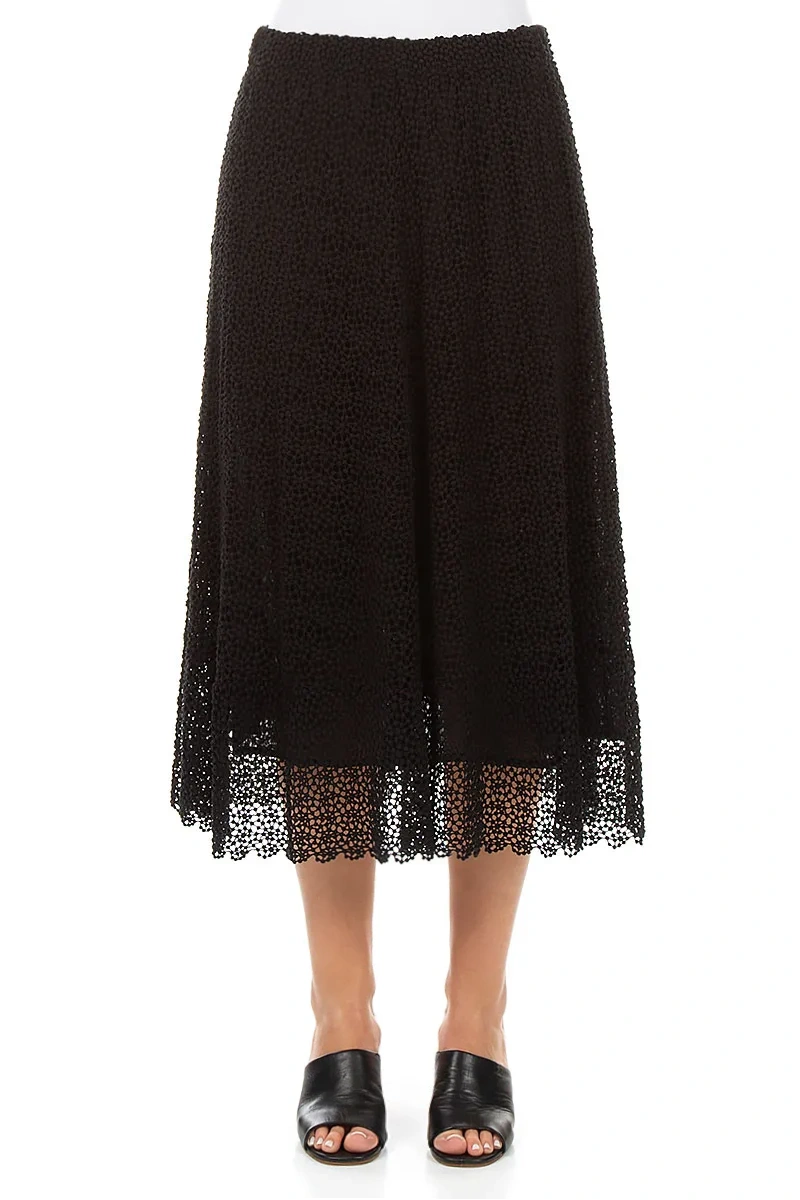 Black Broderie Cotton Skirt 1
