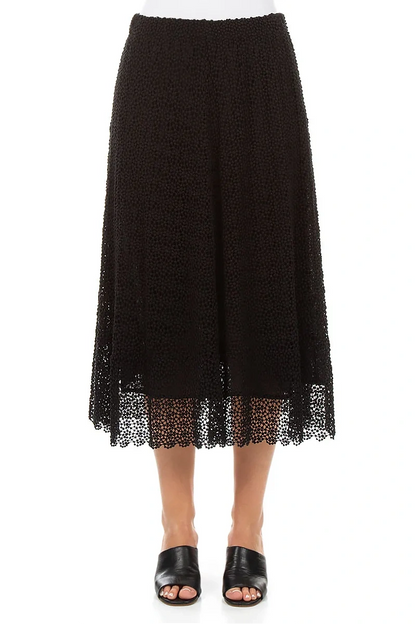 Black Broderie Cotton Skirt 1