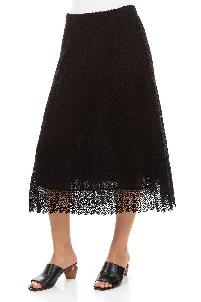Black Broderie Cotton Skirt 3
