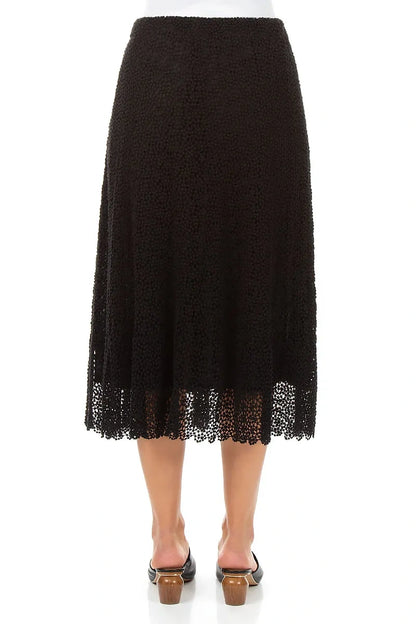 Black Broderie Cotton Skirt 2