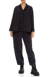Black Checkered Linen Cotton Jacket 4