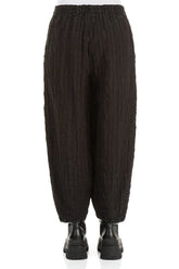 Black Checkered Linen Cotton Trousers 2