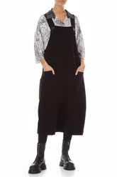 Strappy Black Cotton Dungaree Dress 3