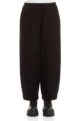 Black Cotton Jersey Trousers 1