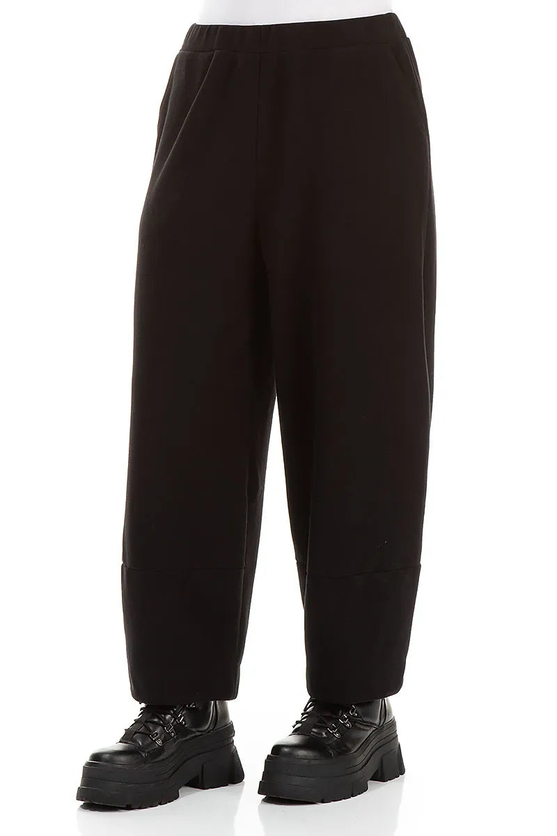 Black Cotton Jersey Trousers 3