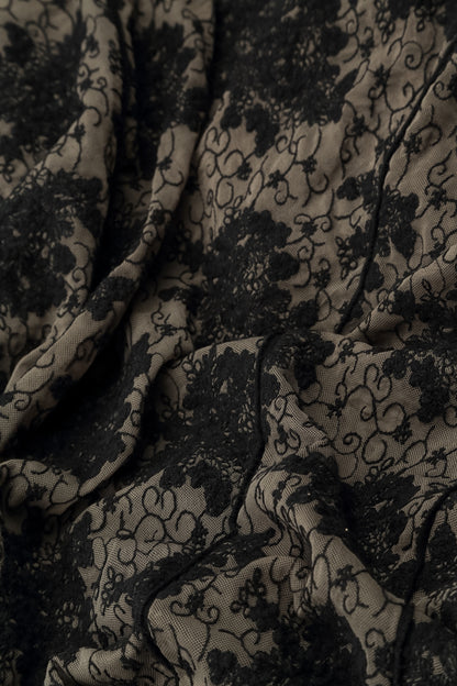 Black Floral Cotton Lace Blouse