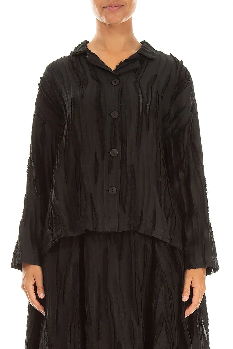 Black Fray Weave Jacket 1
