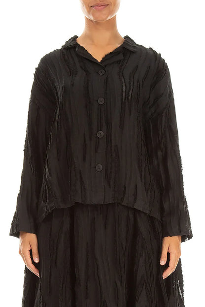 Black Fray Weave Jacket