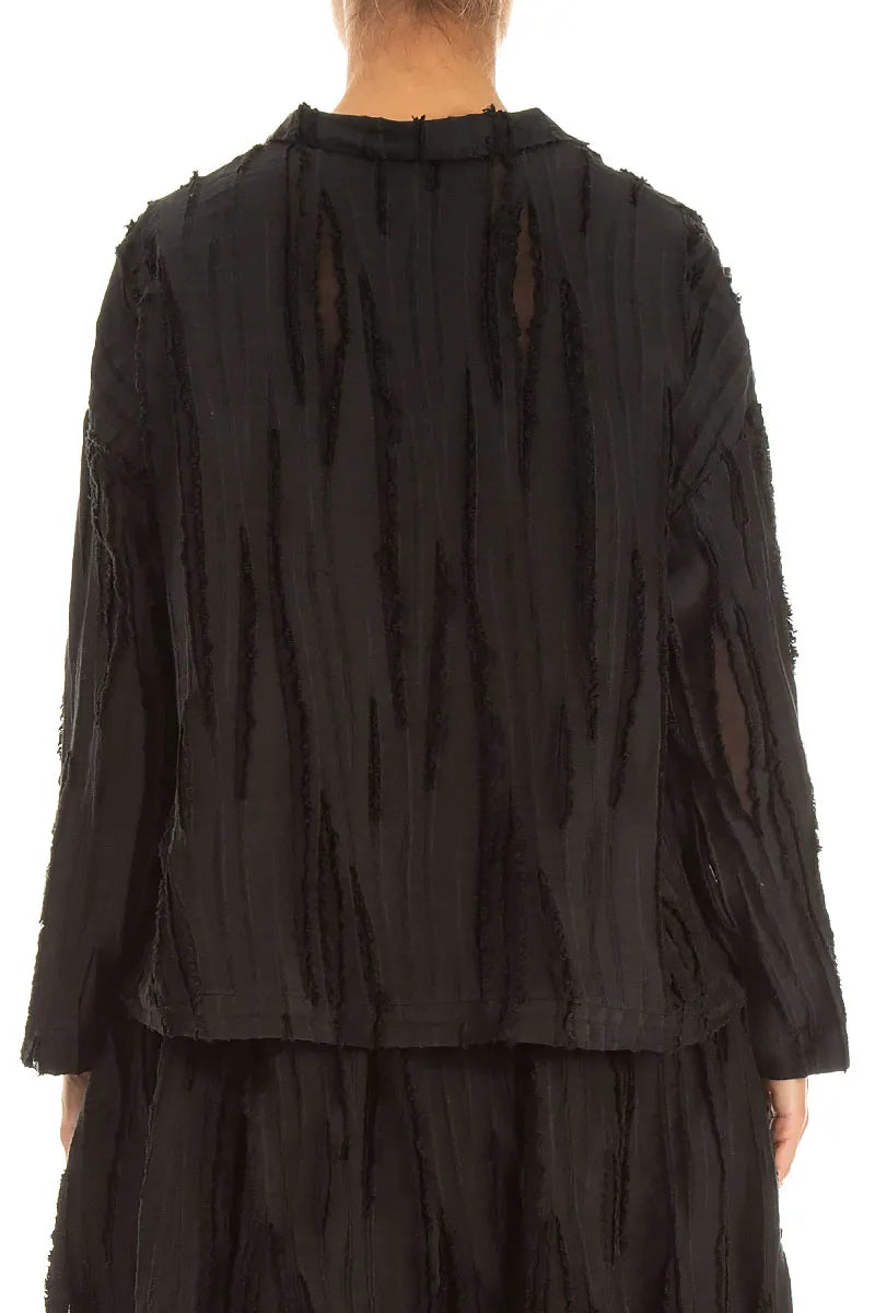 Black Fray Weave Jacket