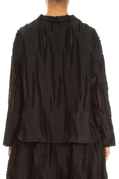 Black Fray Weave Jacket