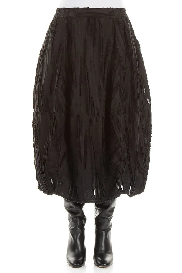 Black Fray Weave Skirt
