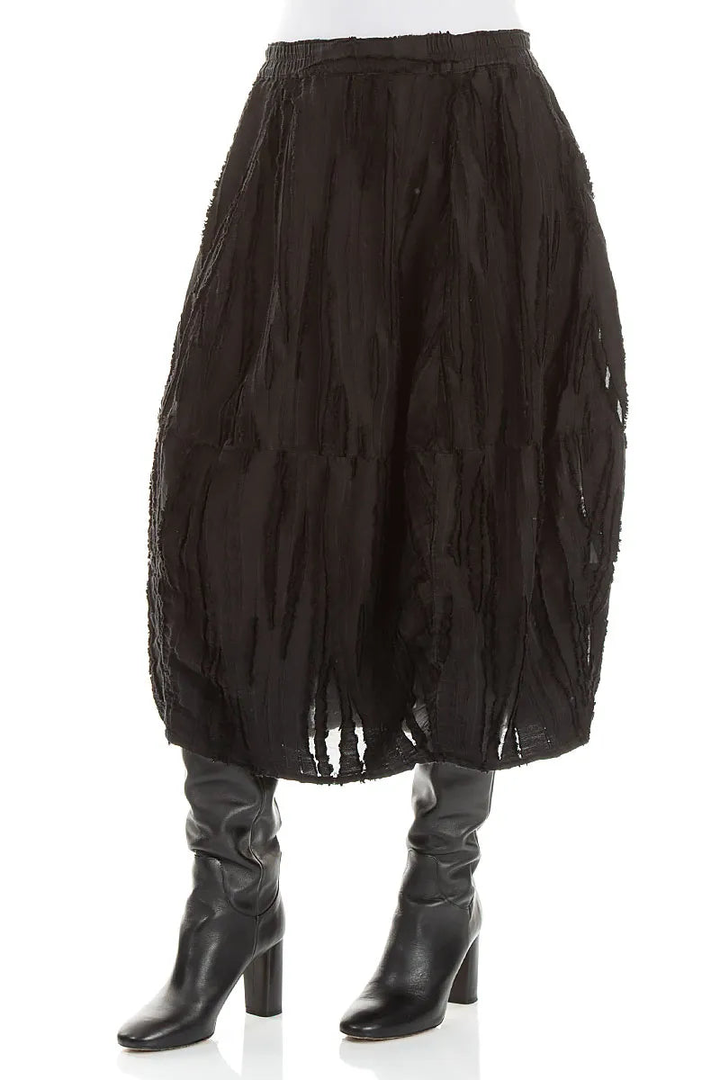 Black Fray Weave Skirt