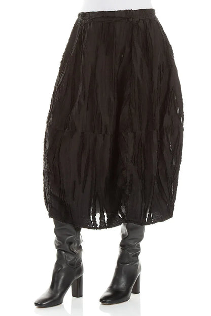 Black Fray Weave Skirt