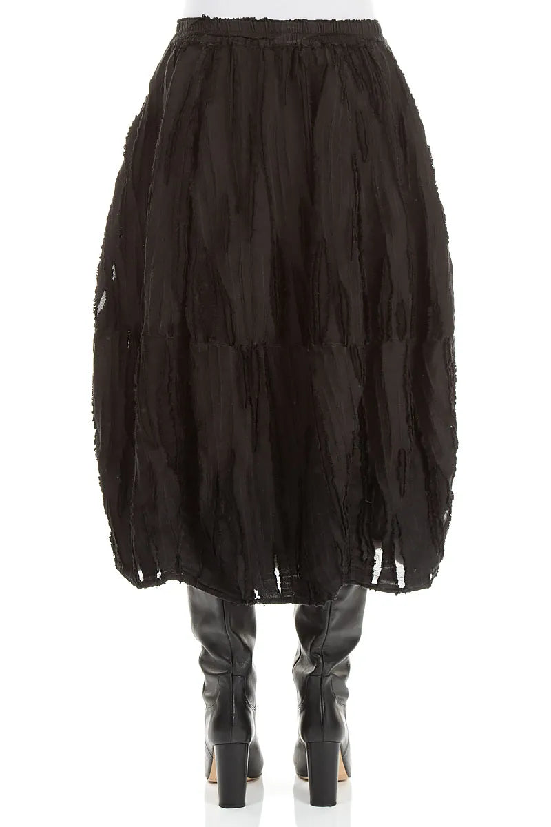 Black Fray Weave Skirt