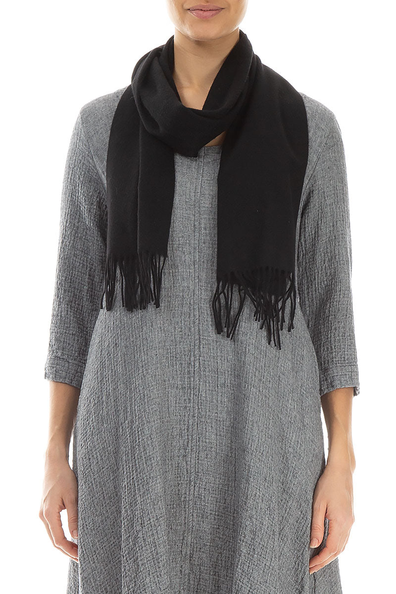 Black Mulberry Silk Scarf 1