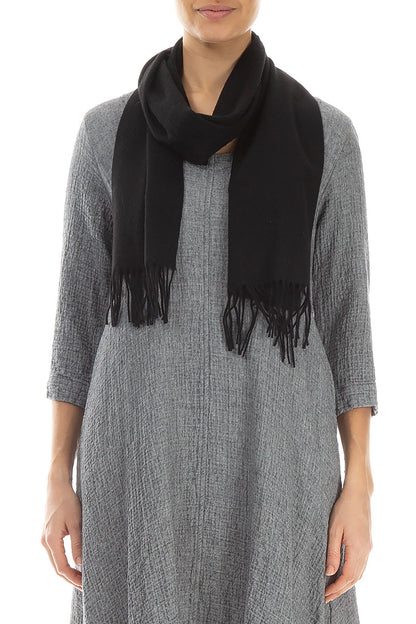 Black Mulberry Silk Scarf 1